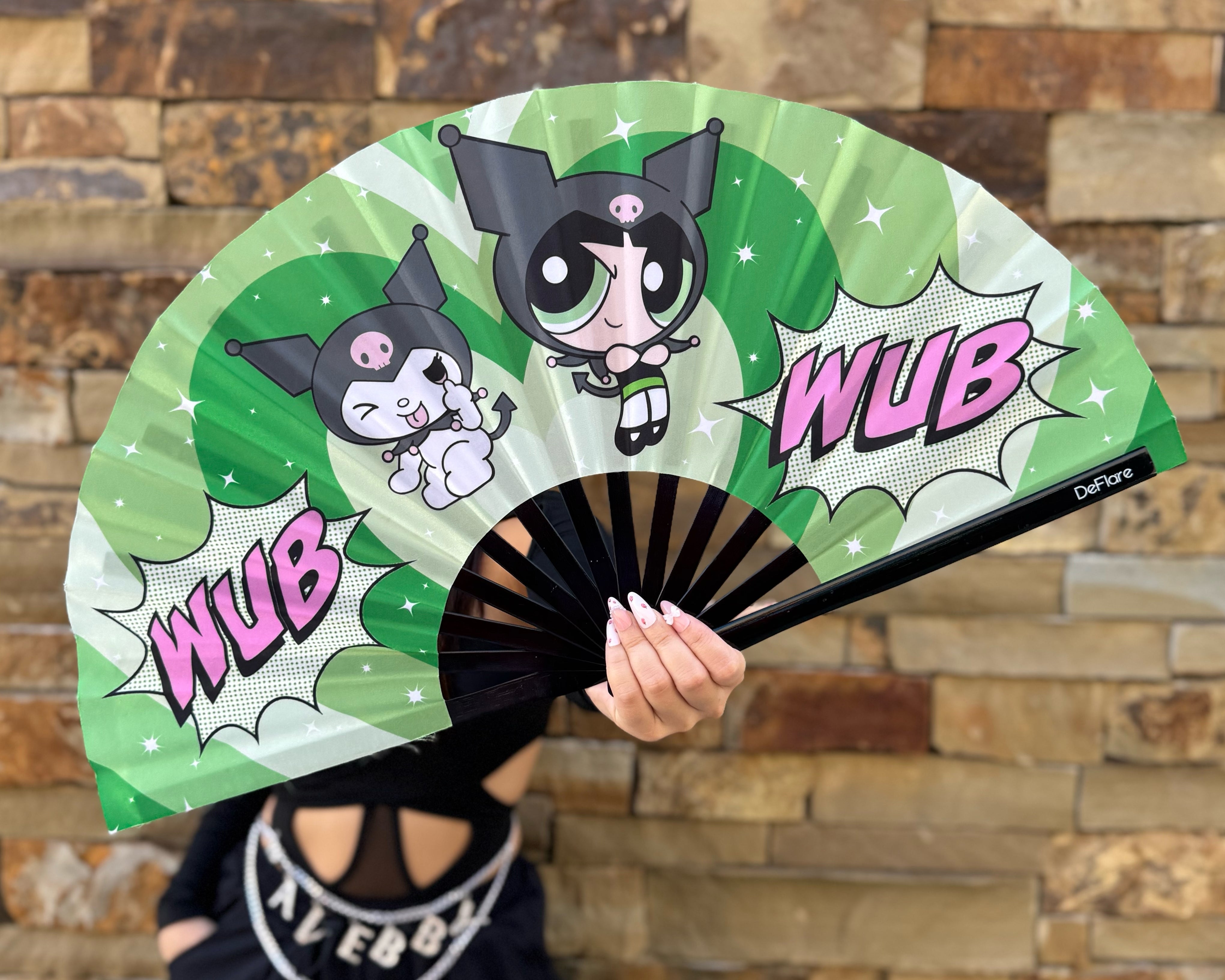Kawaii Buttercup Anime Rave Fan with Model