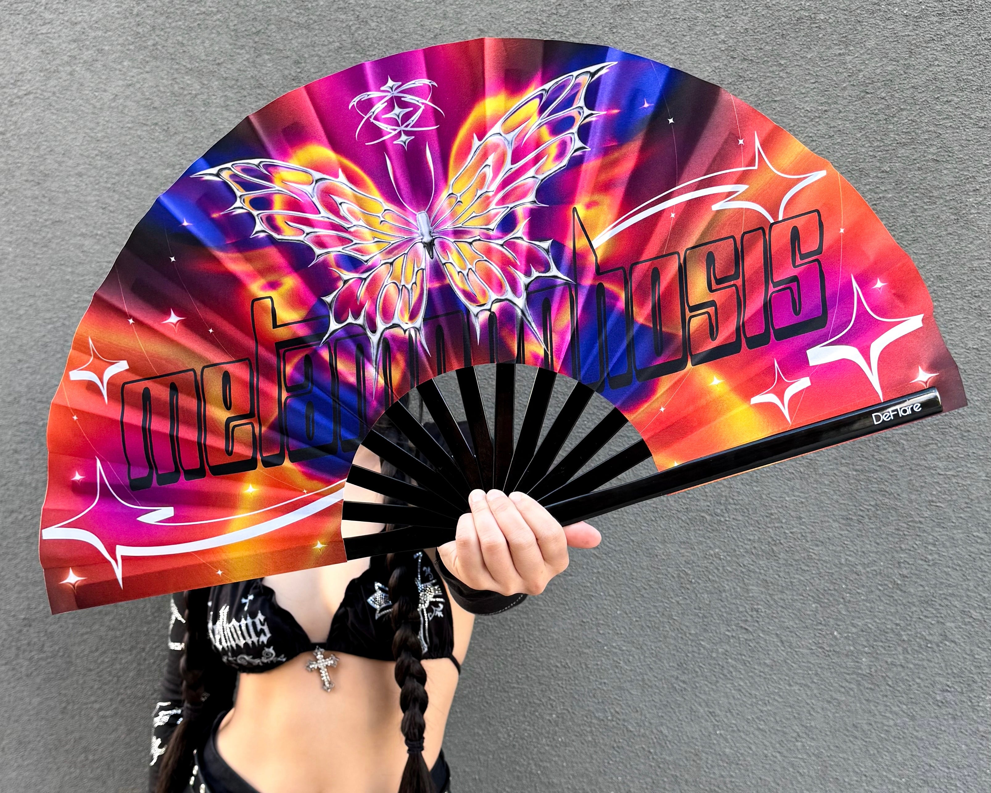 Metamorphosis Rave Fan with Model