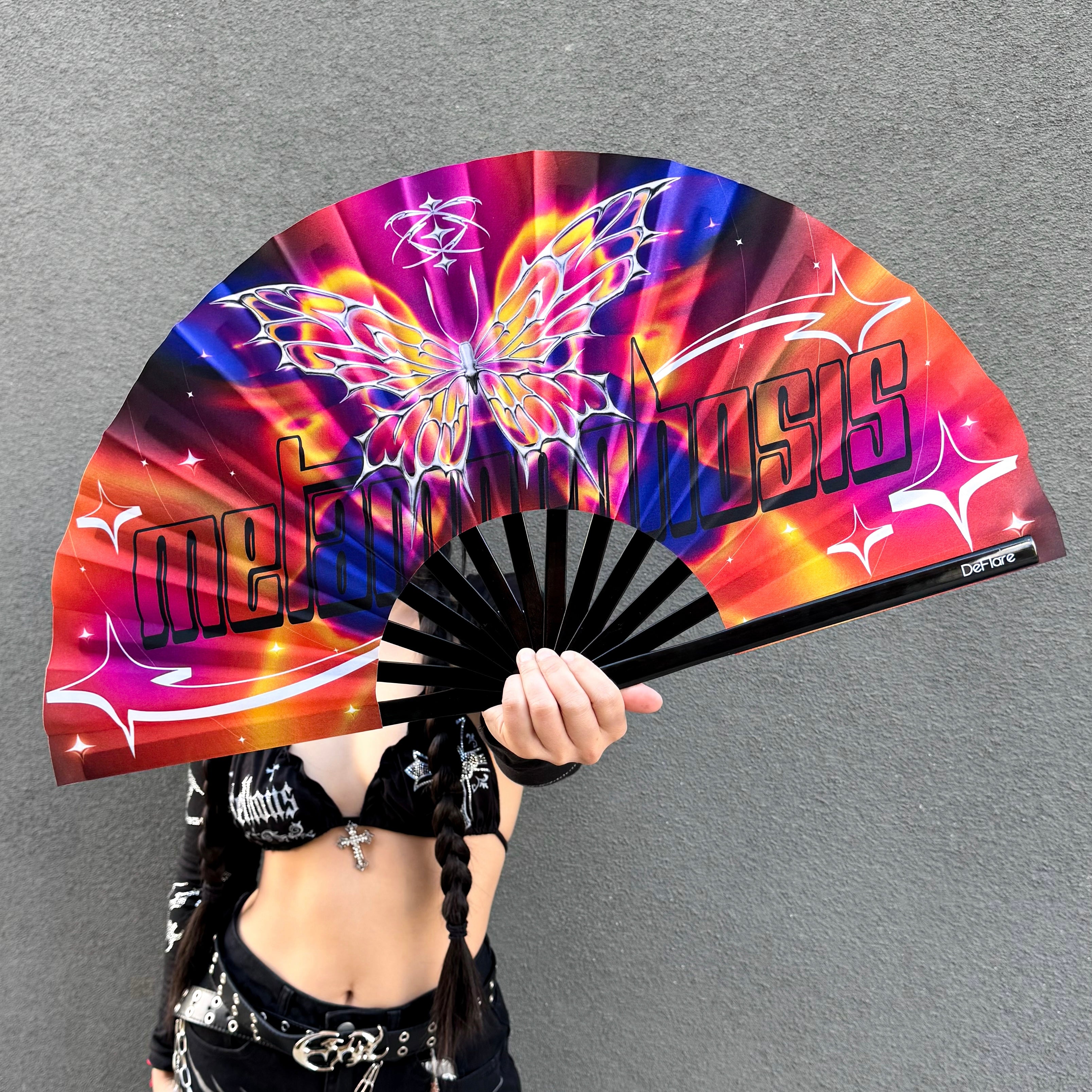 Metamorphosis Rave Fan with Model